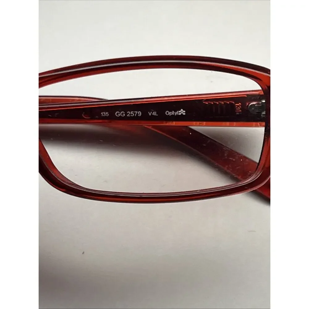 Gucci Made in Italy 2579 Eyeglasses Red GG Mini Logo 135 Frames VIntage